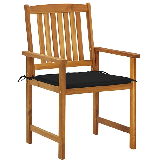 vidaXL - Tuinstoelen - 2 - st - met - kussens - massief - acaciahout