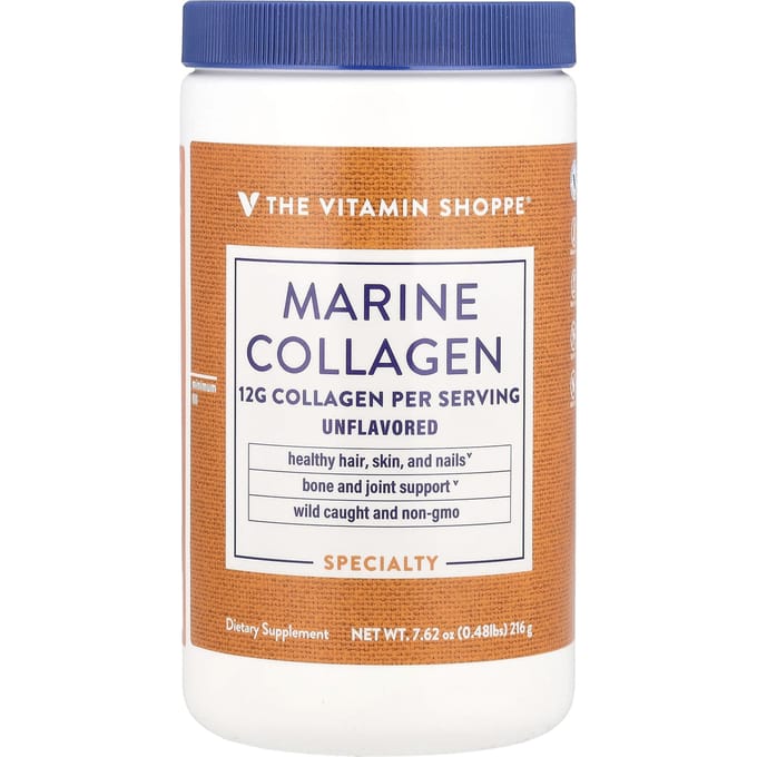 The Vitamin Shoppe, Marien Collageen, Ongezoet, 7.62 oz (216 gr)