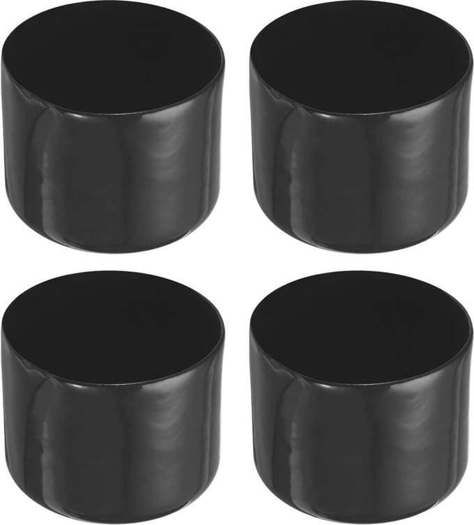 Dailygoods- Eindkappen 4-pack - Rubberen Beschermkap - Schroefdraad/Schroef - Bout/Staaf - Zwart - 54 mm Binnendiameter