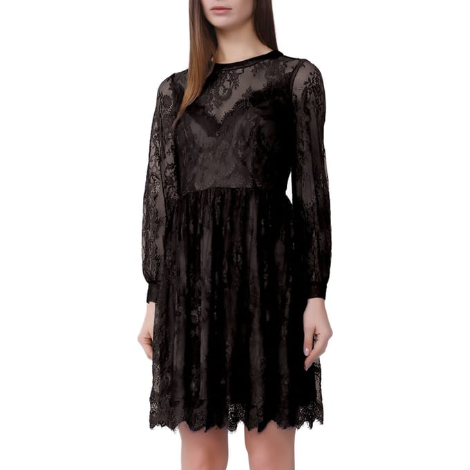 Lace Skater -jurk en hart halslijn