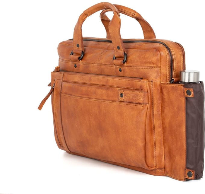 Leren Laptoptas - 15.6 inch - Brutus - Brandy Cognac
