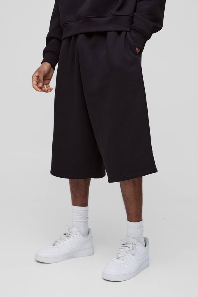 Tall Essential Longline Jersey Shorts | Black | Size Large