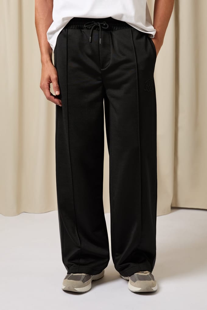 Reiss Drawstring Wide Leg Joggers Black Größe: S | Jogginghosen Outlet | Herren | Schwarz
