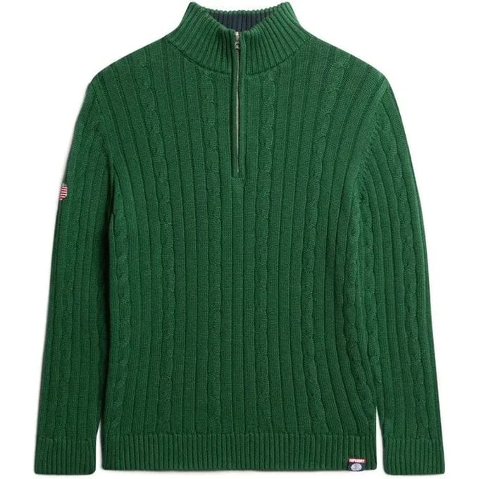 Superdry - Gebreide rugbytrui met halve rits - Dames - Sweaters