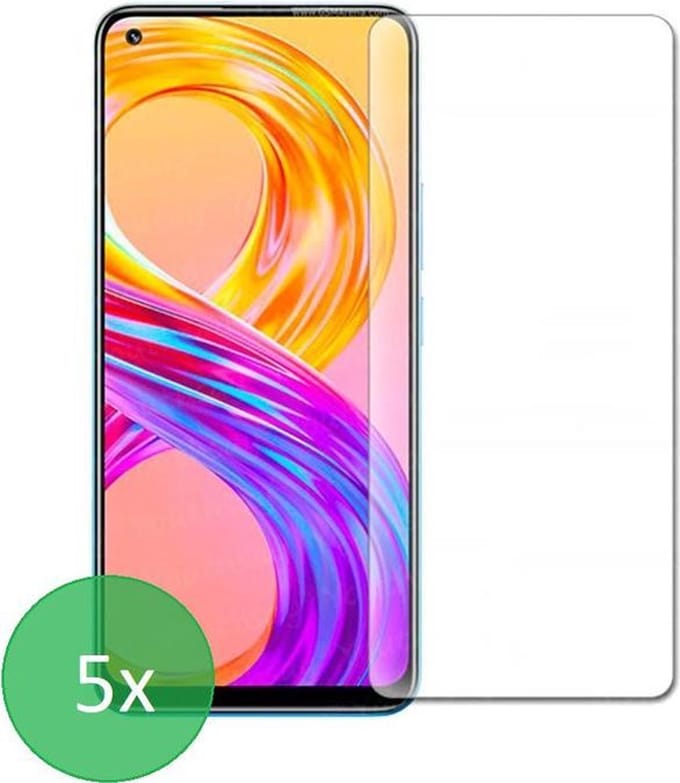Geschikt Voor: Realme 8 Pro - 5x Screenprotector - screen protector - glas - bescherm - beschermglas