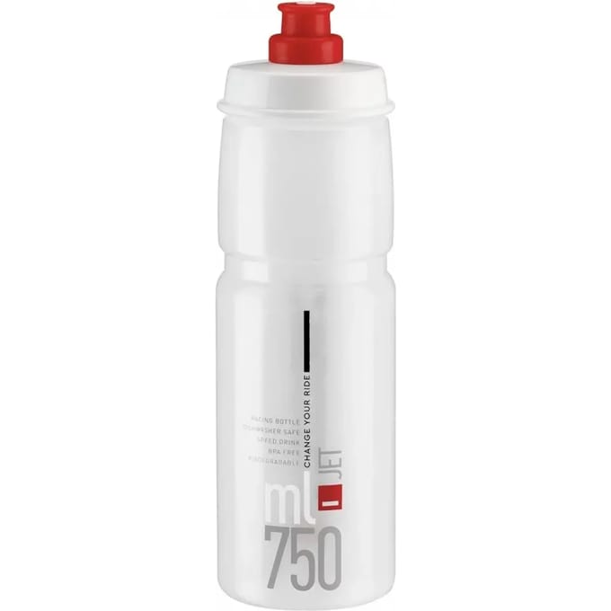 Elite Bidon Jet 750 Ml Polyethyleen Transparant/rood