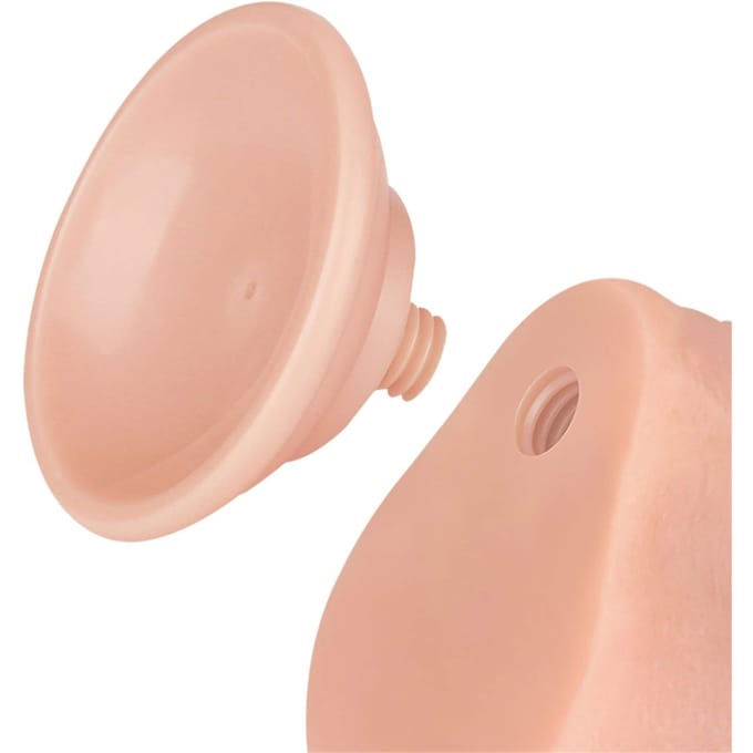 LoveToy - Dildo - Glijdende Huid Dildo 20 cm - Diameter 3.8 cm - Lichte Beige