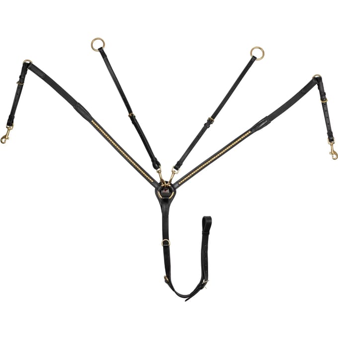 Leren jachtcollier met messing vork Supreme