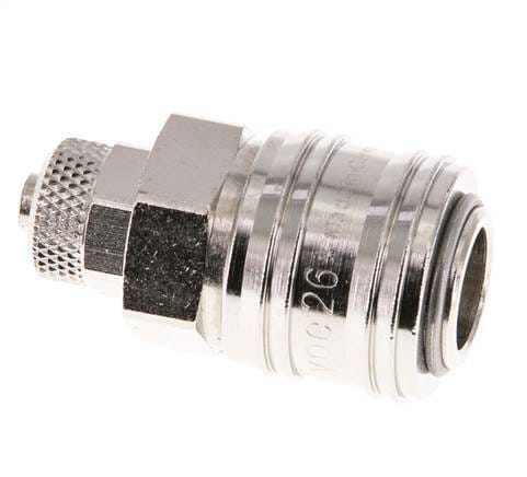 Vernikkeld Messing DN 7.2 (Euro) Luchtkoppeling Snelkoppeling 6x8 mm Push-On Double Shut-Off - CLS7-N-BN-SV-P-6