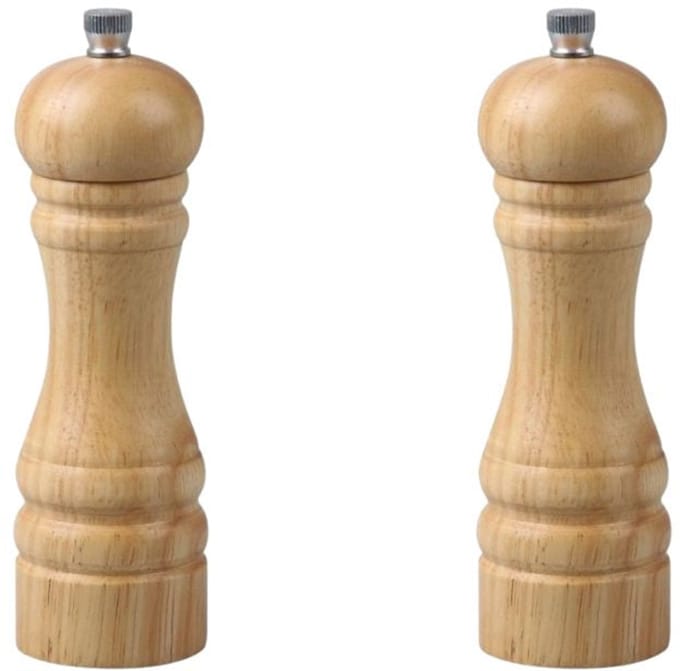 Set van 2 handmatige pepermolens houtkleur 18 cm FM Professional Divers