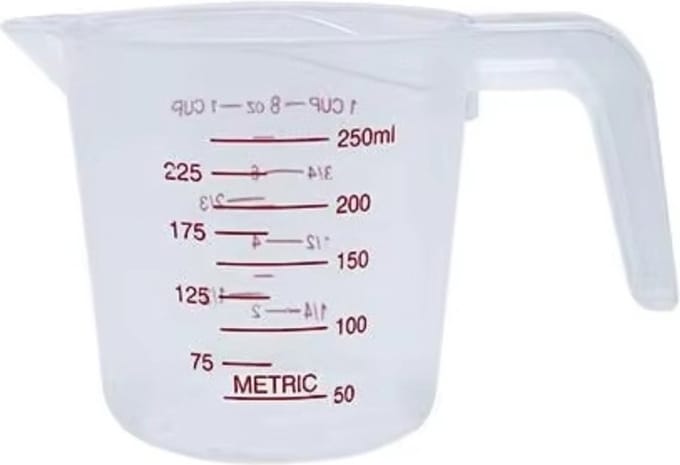 Maatbeker - 250ml - plastic - cocktail/glas/klein/maatcilinder