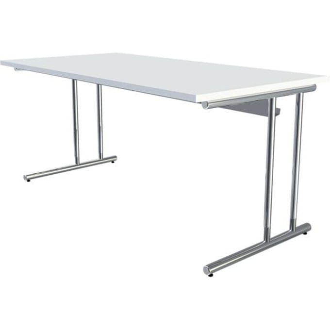 Bureautafel Toledo, in hoogte verstelbaar, rechthoek, C-poot-onderstel, breedte 1600 mm, wit