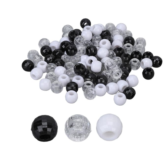 100 Stuks Haar Beads Plastic Transparant Haarextensie Link Beads voor DIY Haalvlechten Versieringen gray