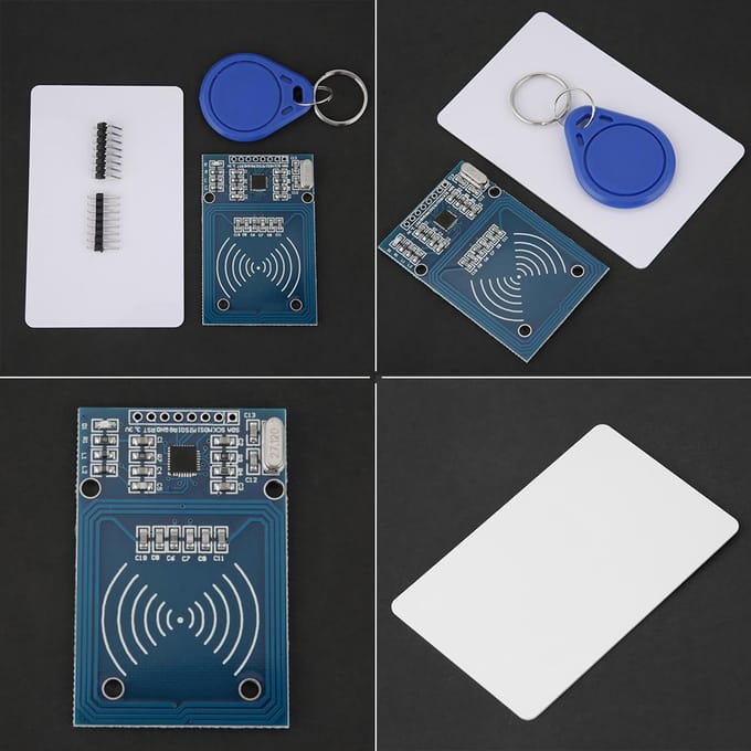 5 stuks set RFID IC Kaart Sensor Module en S50 Blanco Kaart en Sleutelhanger white