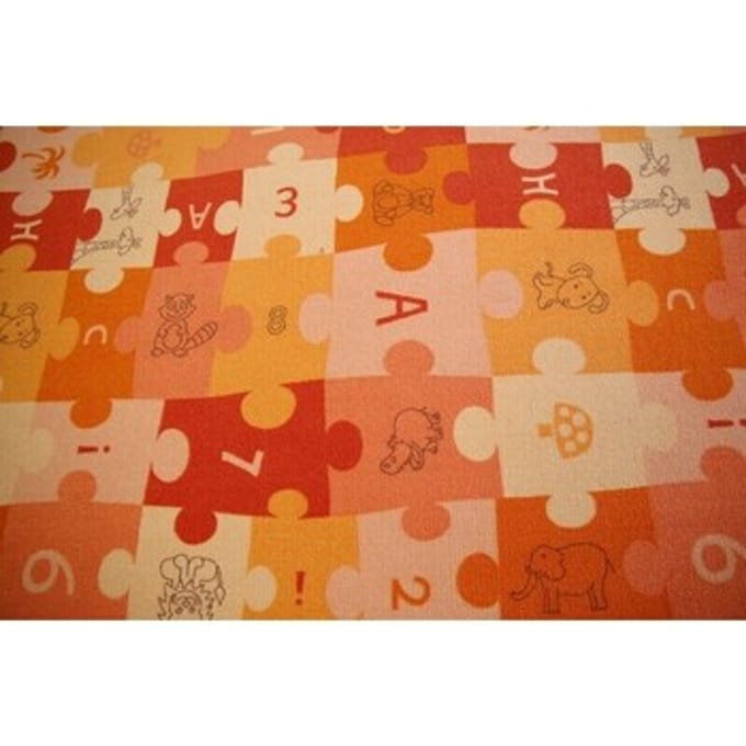 Kleden Rugsx Kindertapijt PUZZLE oranje 100x400 cm