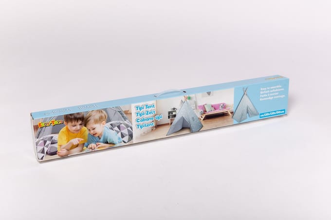 Eddy Toys - Tipi Tent - Mini Speelhuisje - Blauw & Wit - 1 stuk