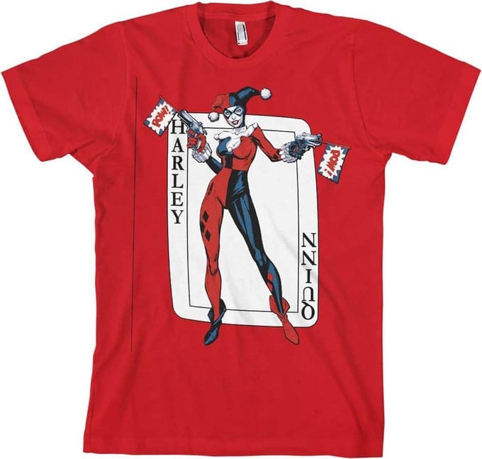 DC Comics Batman Heren Tshirt -L- Harley Quinn Card Games Rood