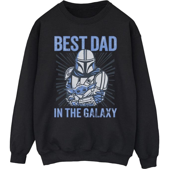 Star Wars Mandalorian Best Dad Galaxy Sweatshirt Heren (Zwart)