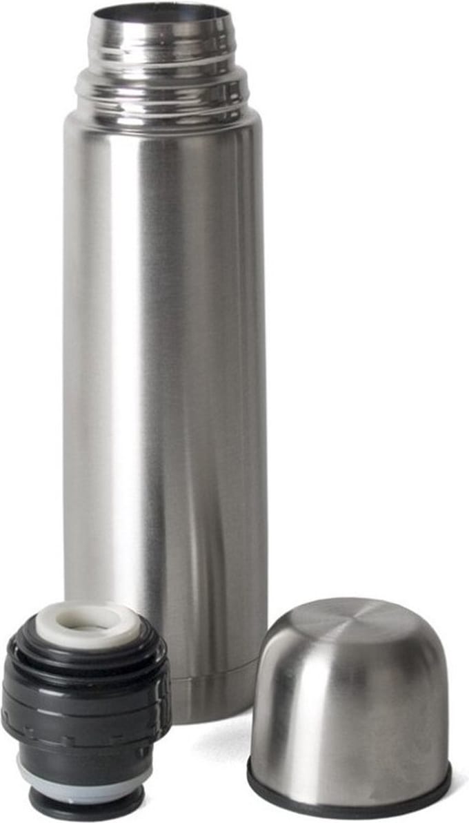 Gerimport Thermosfles - RVS - 750 ml - isoleerfles met dopbeker - zilverkleurig