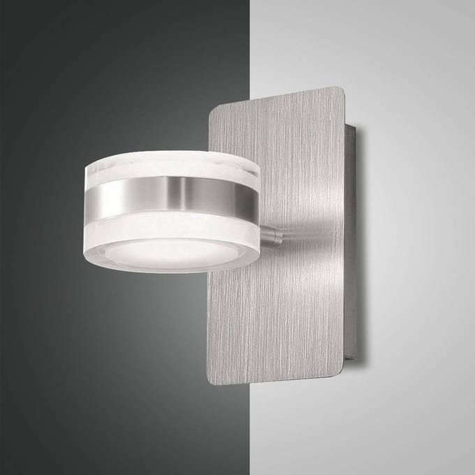 Fabas Luce LED wandlamp Dunk, aluminium, 2-lamps, 3.000 K, metaal