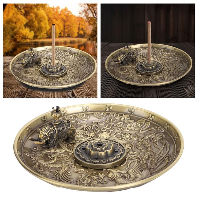 Wierookhouder Draak Feniks Schaal Stokbrander Lotus Olifant Standaard Huis Aanbidding beige