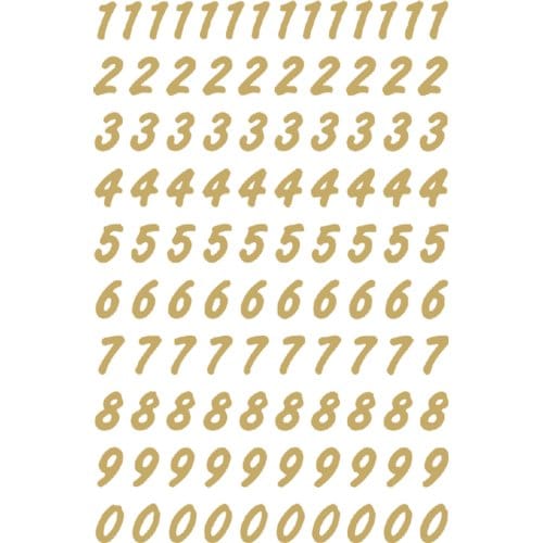 Huismerk Herma 4151 Etiket met getallen 0-9 8mm Goud-Transparant