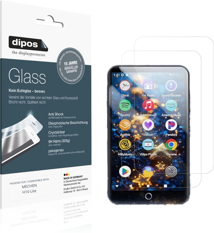 dipos – 2x Pantserfolie geschikt voor MECHEN H10 Lite | 9H Screenprotector