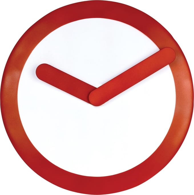 Nextime wandklok Focus kunststof - Kleur - Rood