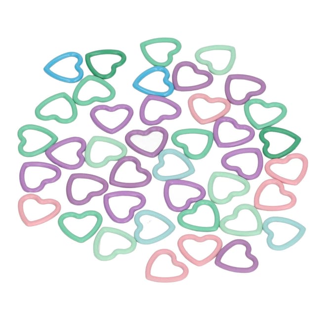 40 Marqueurs de Maille en Forme de Cœur Métal Marqueurs de Maille Crochet pour Accessoires de Tricot DIY blue