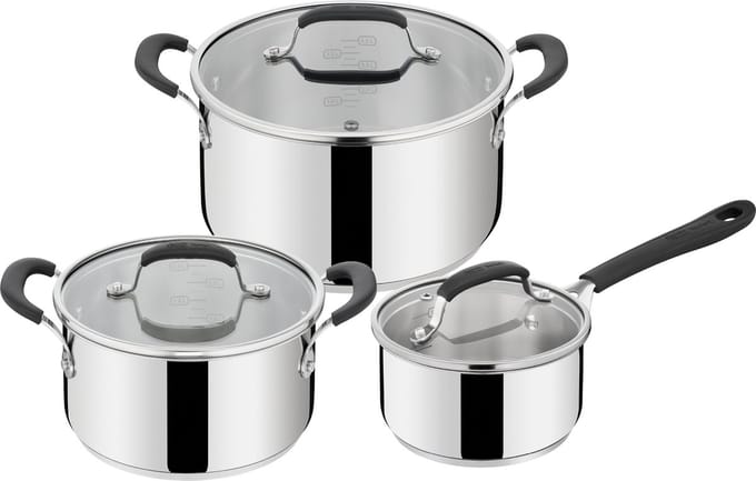 Jamie Oliver by Tefal Home Cook Pannenset - 3-Delige - Kookset - RVS