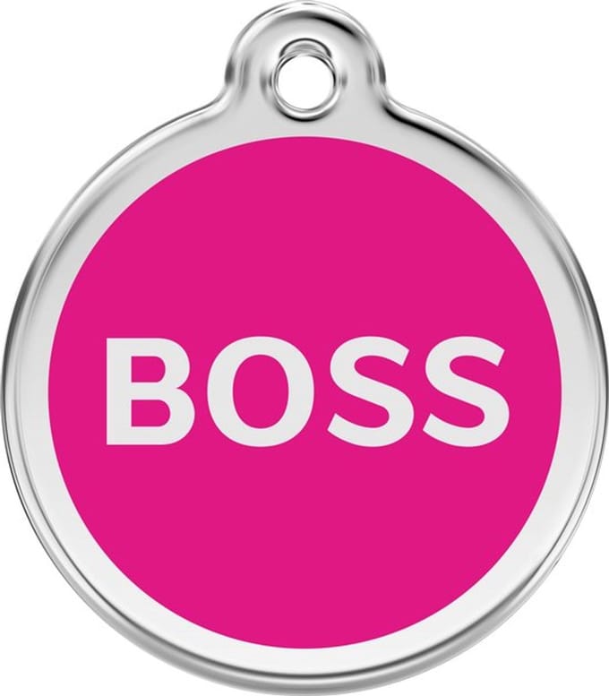 Red Dingo Hondenpenning 38 mm Boss roze