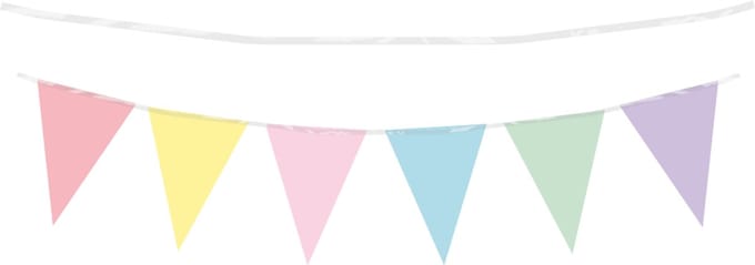 Party Flag PE - Pastel multi colour