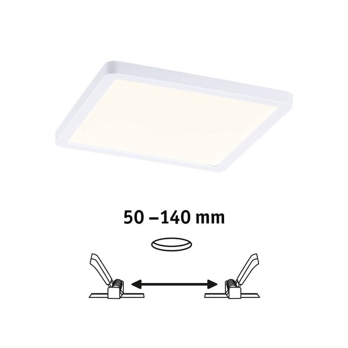 VariFit LED-inbouwpaneel Areo IP44 hoekig 175x175 mm 13W 1200lm 3000K Wit