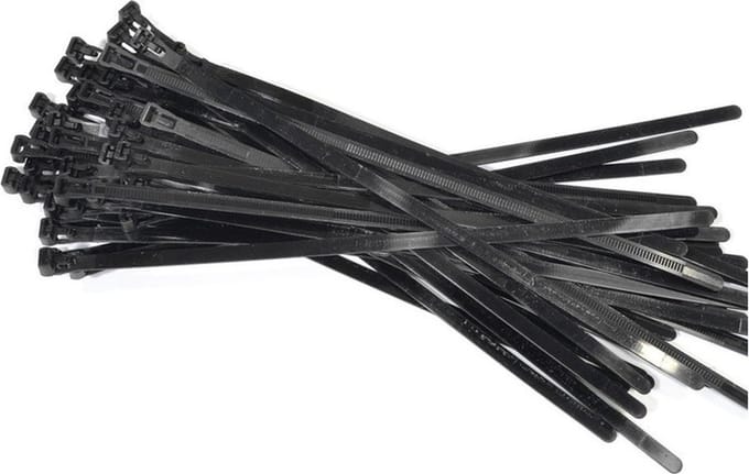 Benson Kabelbinders - 50x stuks - tie-wraps - loskoppelbaar - zwart - 7.6 x 300 mm - herbruikbare tie-ribs