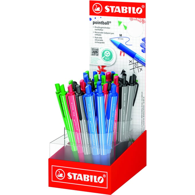 Balpen STABILO pointball colorful medium assorti