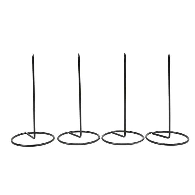 4 stuks Bonhouder Zwart 14,5 cm Lang Stabiele Basis Afneembaar Ontwerp Herbruikbaar Beschermend Rubber black