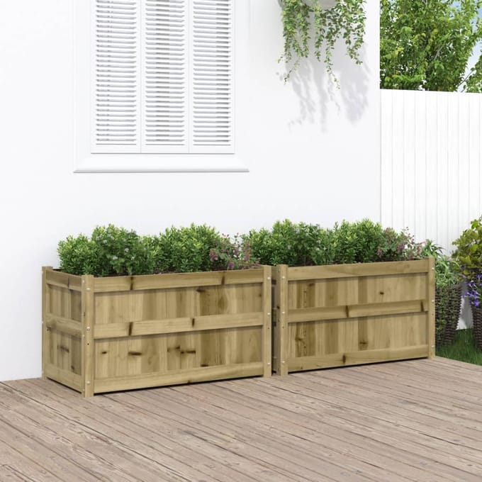 vidaXL - Plantenbakken - 2 - st - cm - geïmpregneerd - hout