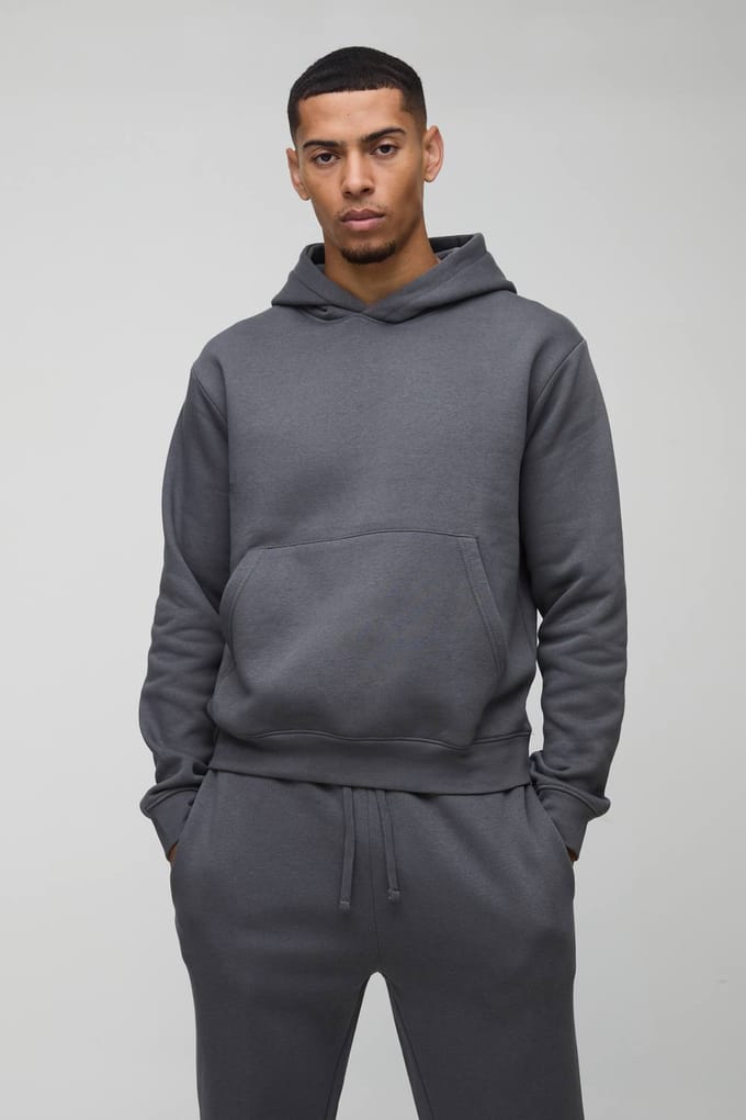 Regular Hooded Tracksuit | Charcoal | Size Medium