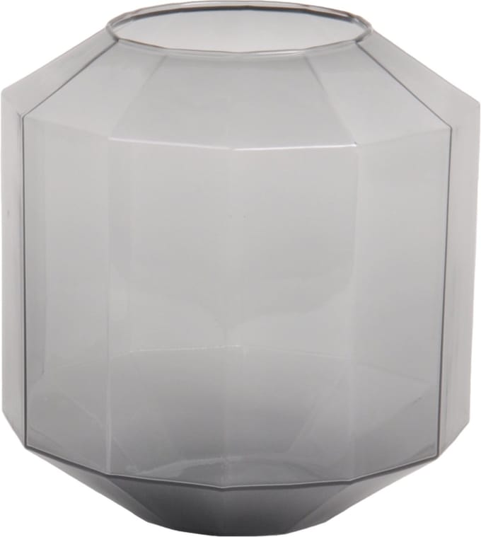XLBoom Bliss Medium Vaas - Glas - Voor Binnen - Grijs - 19 × 19 × 22 cm
