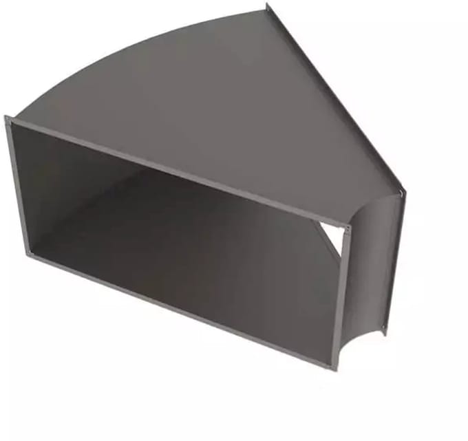Bocht 45 graden horizontaal B=400 mm x H=150 mm