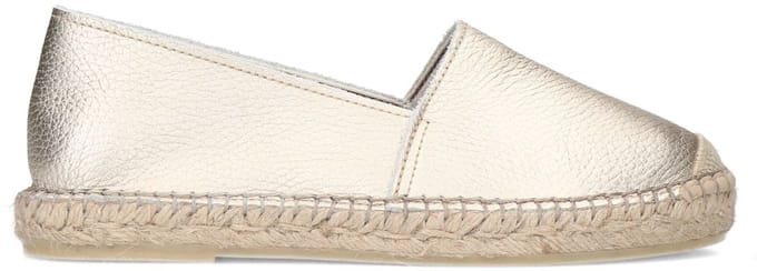 Manfield - Dames - Gouden leren espadrilles - Maat 36