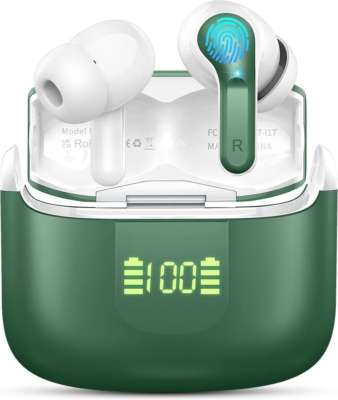 Bluetooth 5.3 Sporthoofdtelefoon met Microfoon en Dubbel LED-Display