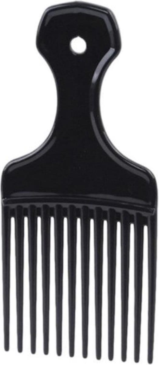 Afrokam Cabantis - Styling Tool - Wide Tooth Comb - Kapper Kam - Haar Kam - Haar Accessoire - Cabantis - Met Gat - Zwart
