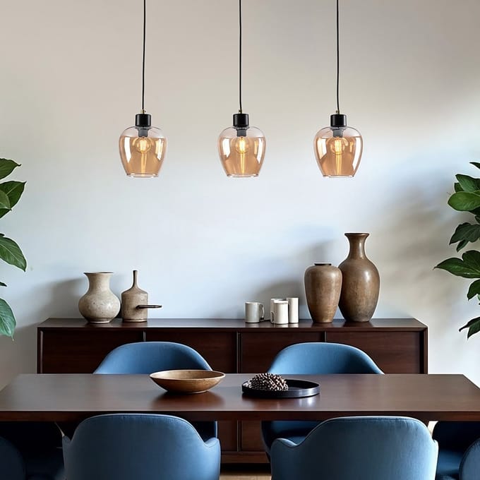 LumenXL - 3-lichts hanglamp - amber glas - Vegas