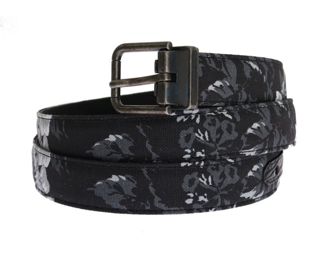 Dolce & Gabbana Mannen Zwarte Kaaiman Linnen Leren Riem