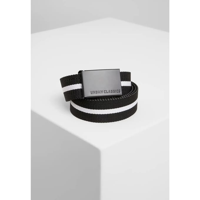 Urban Classics - Canvas Belts white/black one size Canvas riem - Wit/Zwart
