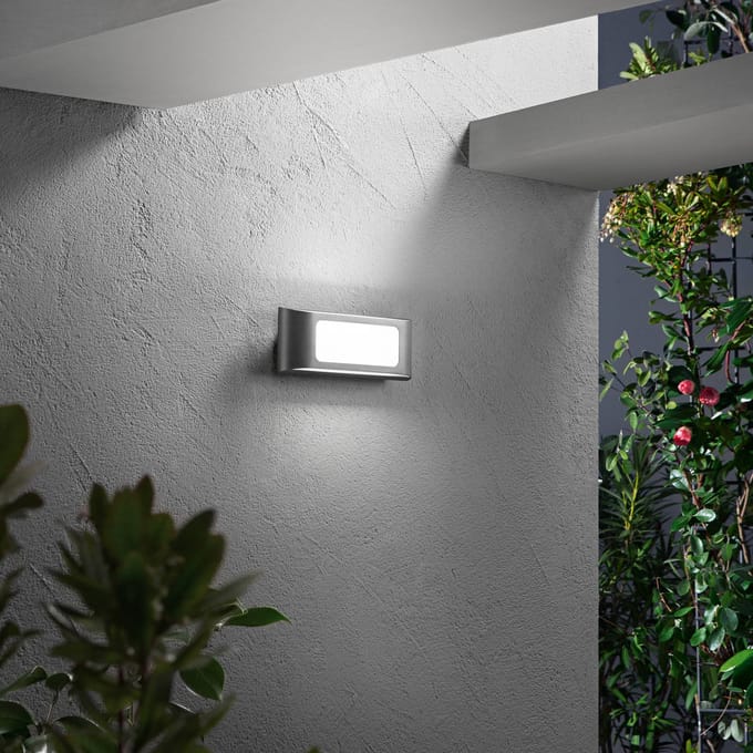 INTEC LED buiten wandlamp DESERT, antraciet, breedte 25 cm, metaal