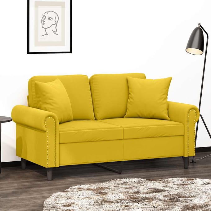 vidaXL - Sierkussens - 2 - st - 40x40 - cm - fluweel - geel