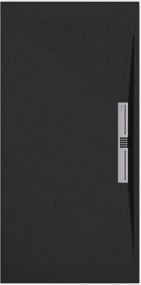 Sanifun douchebak Stone Side Black Slate 1100 x 900 S
