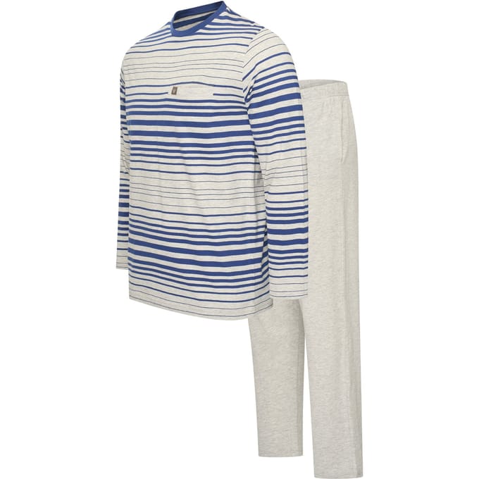 Cappuccino Italia - Heren Pyjama Siena Pyjama - Blauw - Maat M